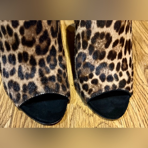 Prada Leopard - Print Dyed Calf Wedge Slides Size 37/7 - Picture 6 of 13